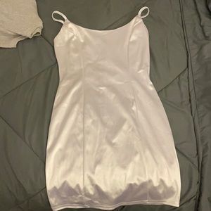 Silky white bodycon dress